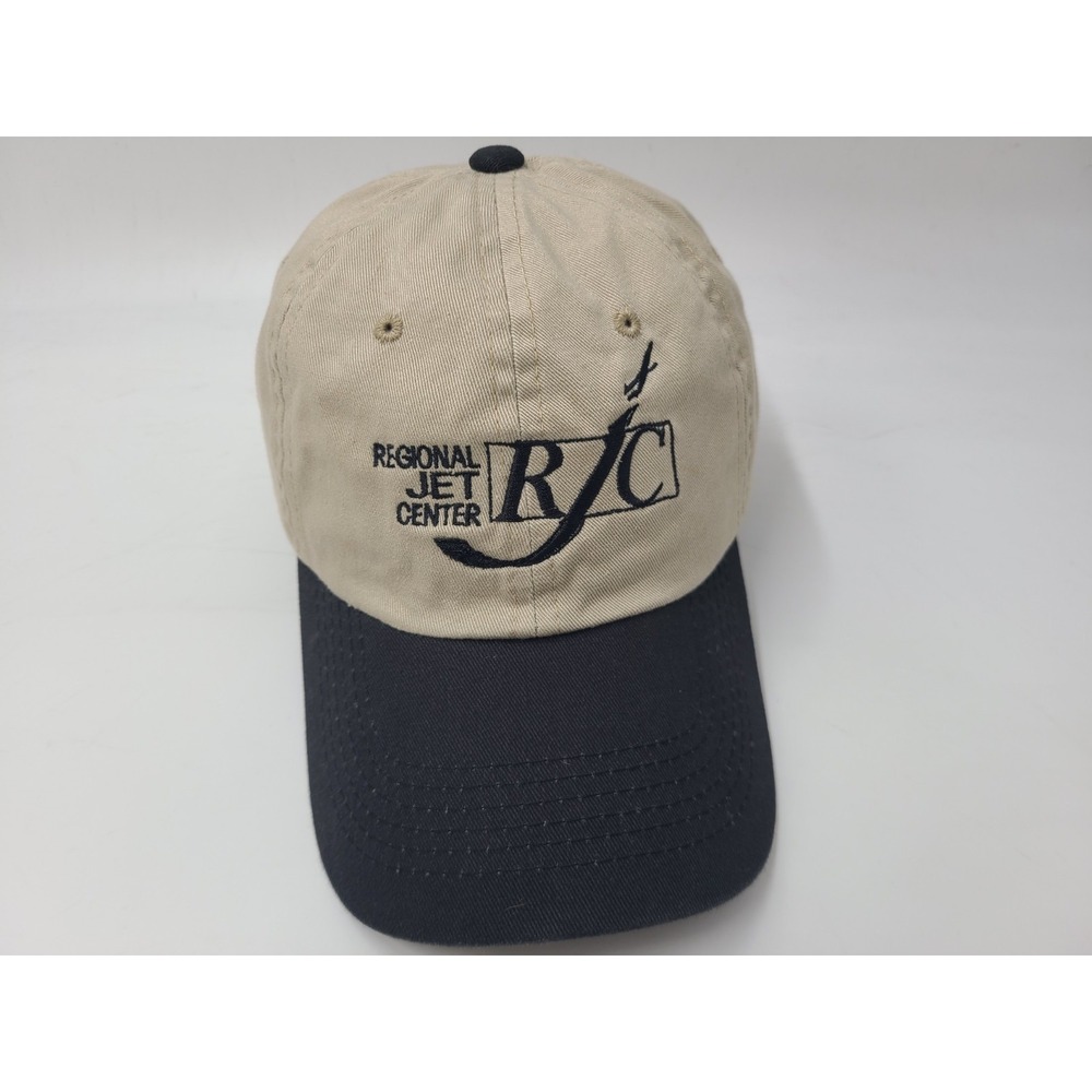 Regional Jet Center RJC Adjustable Hat Cap Aviation Plane Dad Men Women Beige